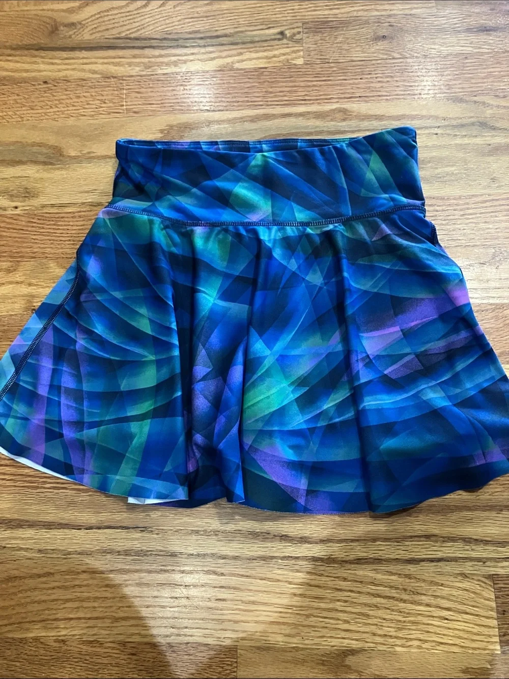 Old Navy Girls Blue and Purple Patterned Skort and Lined Tank Sz 14/16 EUC